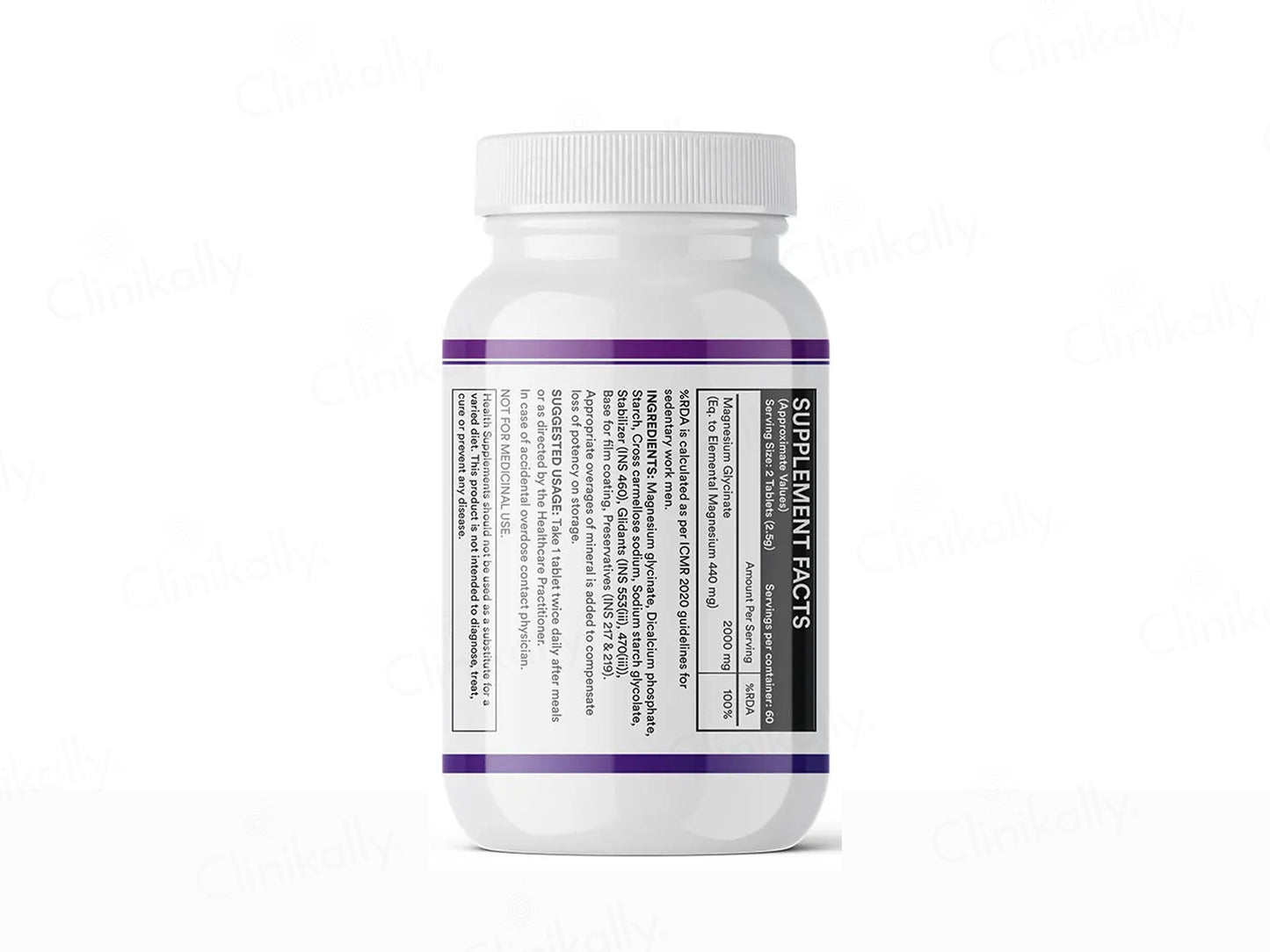 Inlife High Absorption Magnesium Glycinate Forte 2000mg Supplement Tablet