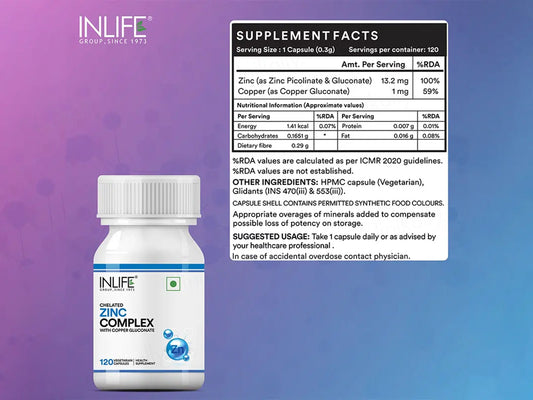 Inlife Chelated Zinc Complex Vegetarian Capsule