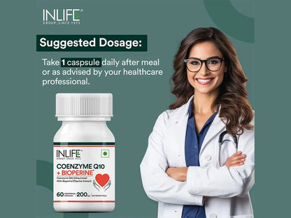 Inlife Coenzyme Q10 + Bioperine Nutraceutical Vegetarian Capsule