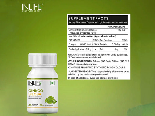 Inlife Ginkgo Biloba 120mg Vegetarian Capsule
