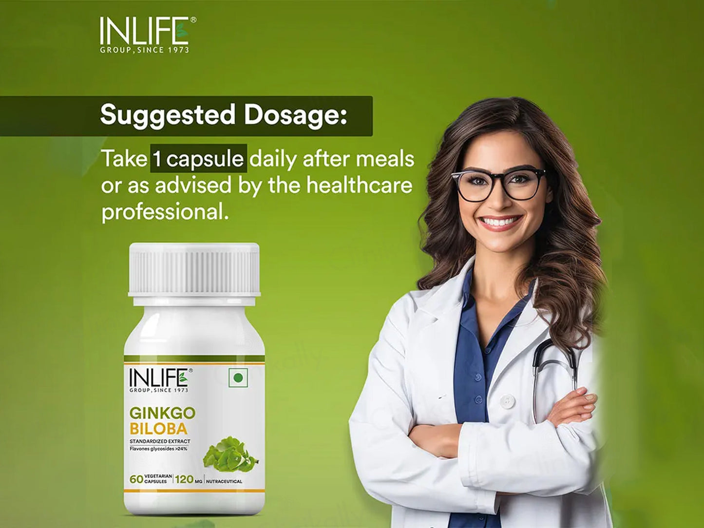 Inlife Ginkgo Biloba 120mg Vegetarian Capsule