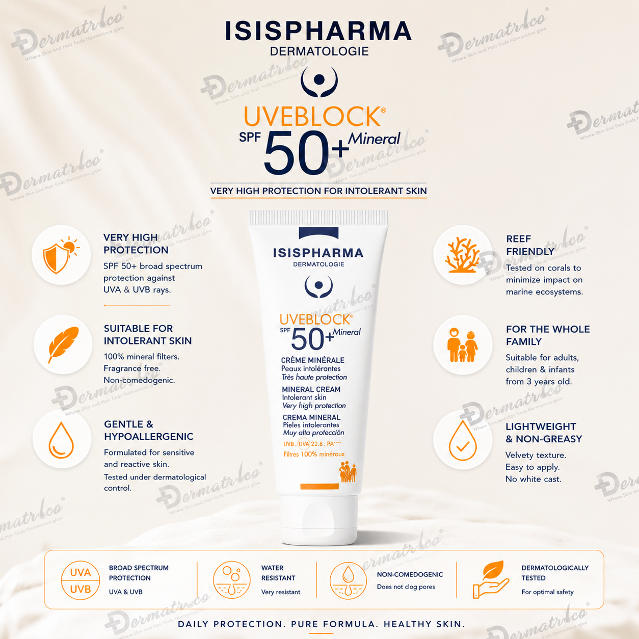 Isispharma UVEBLOCK Mineral Cream Sunscreen SPF 50+ PA++++