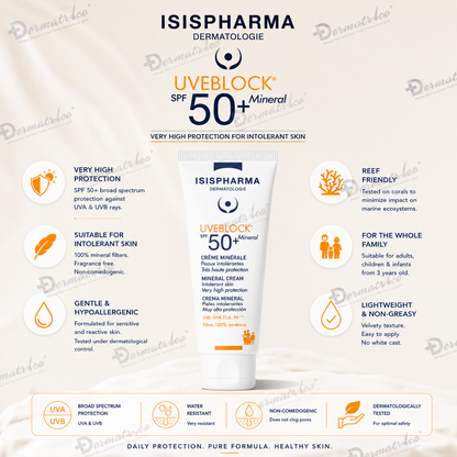 Isispharma UVEBLOCK Mineral Cream Sunscreen SPF 50+ PA++++