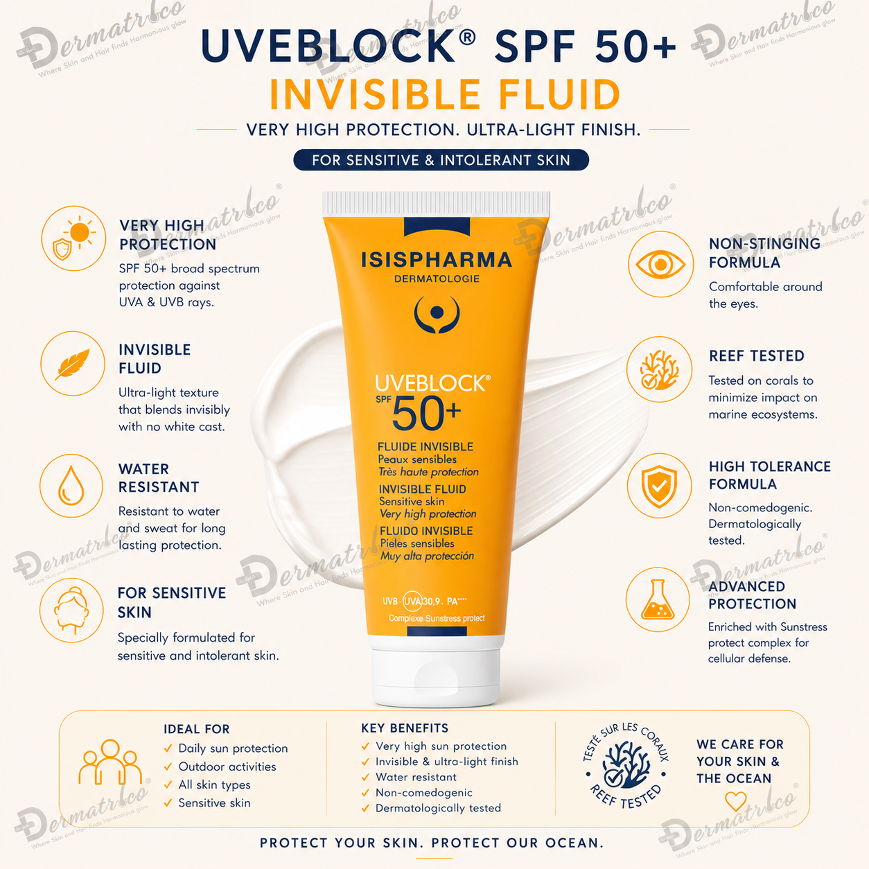 Isispharma UVEBlOCK Invisible Fluid Sunscreen SPF 50+ PA++++