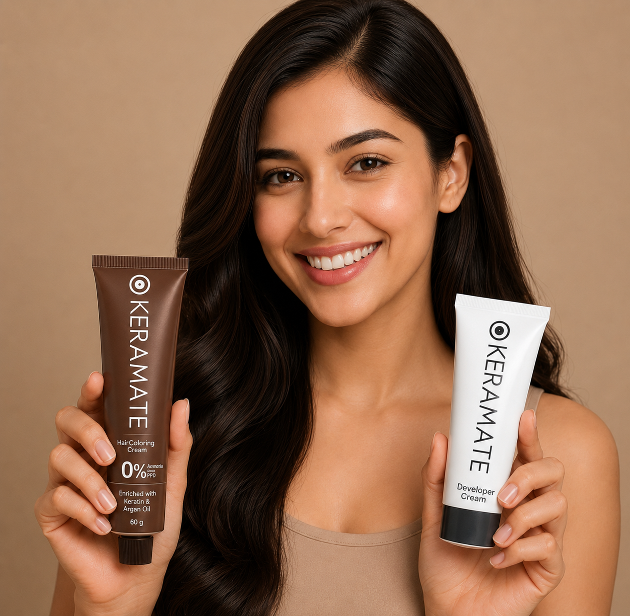KeraMate Natural Brown Hair Colouring Cream
