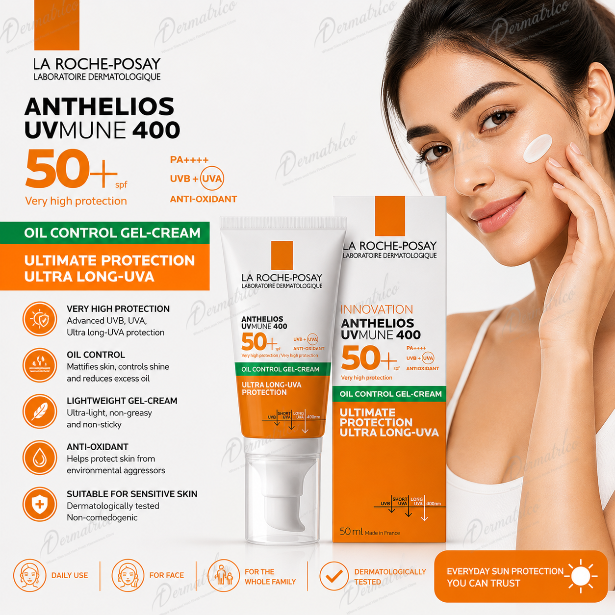 La Roche-Posay Anthelios UVMune 400 Oil Control Gel-Cream Sunscreen 50+ PA++++