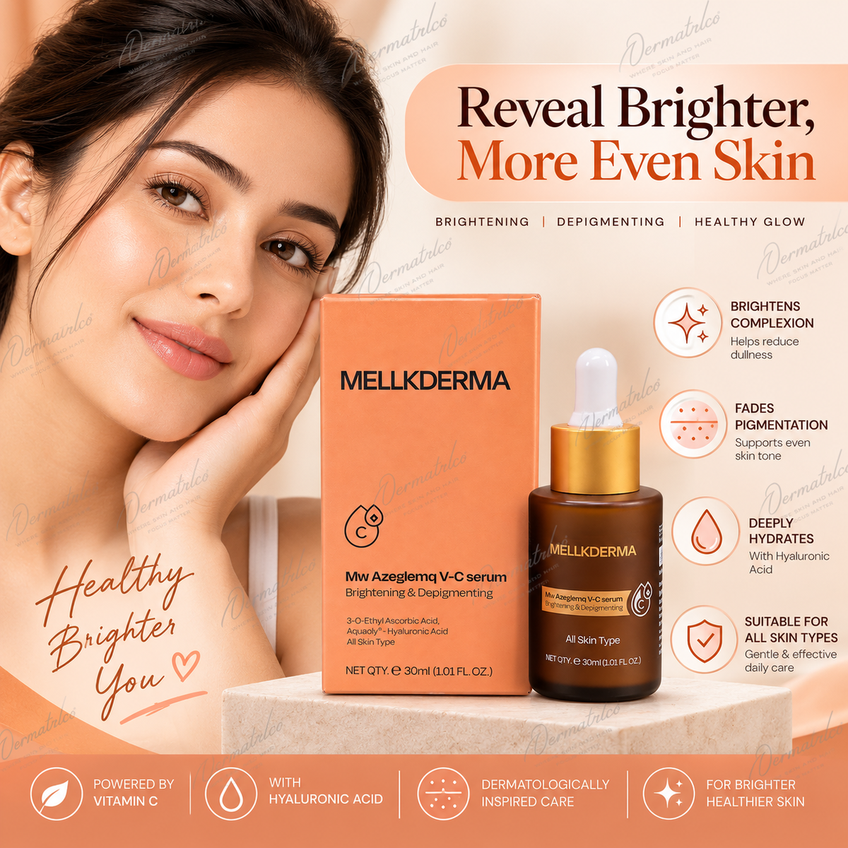 MELLKDERMA Mw Azeglemq V-C Skin Brightening  serum