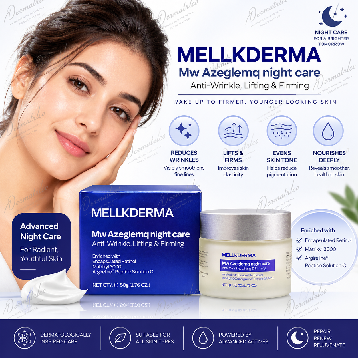 MELLKDERMA Mw Azeglemq night care Anti-Wrinkle, Lifting & Firming Cream