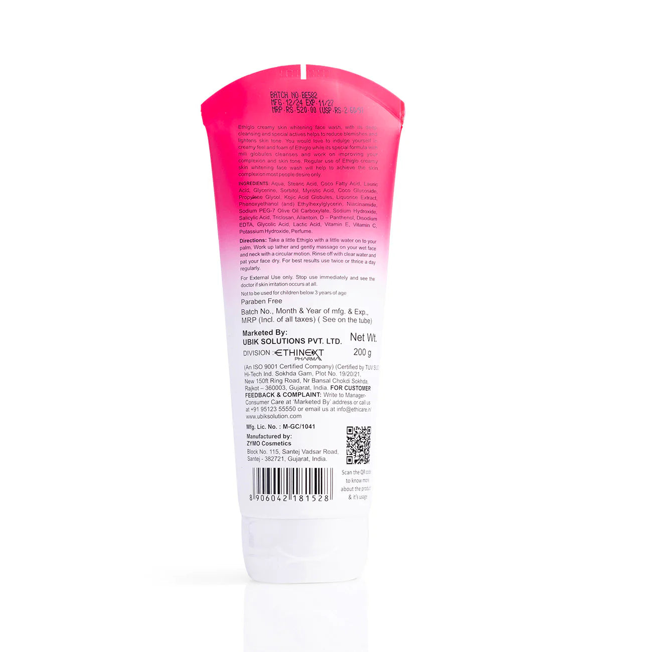 Ethiglo face wash for acne prone & Oily Skin 200ml | Keeps the skin moisturised