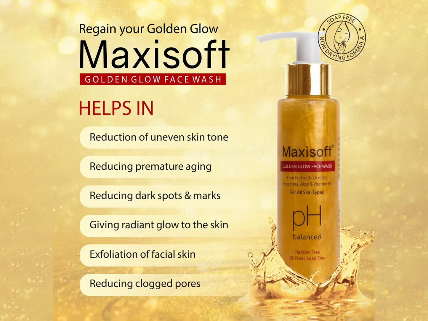 Maxisoft pH Balanced Golden Glow Face Wash