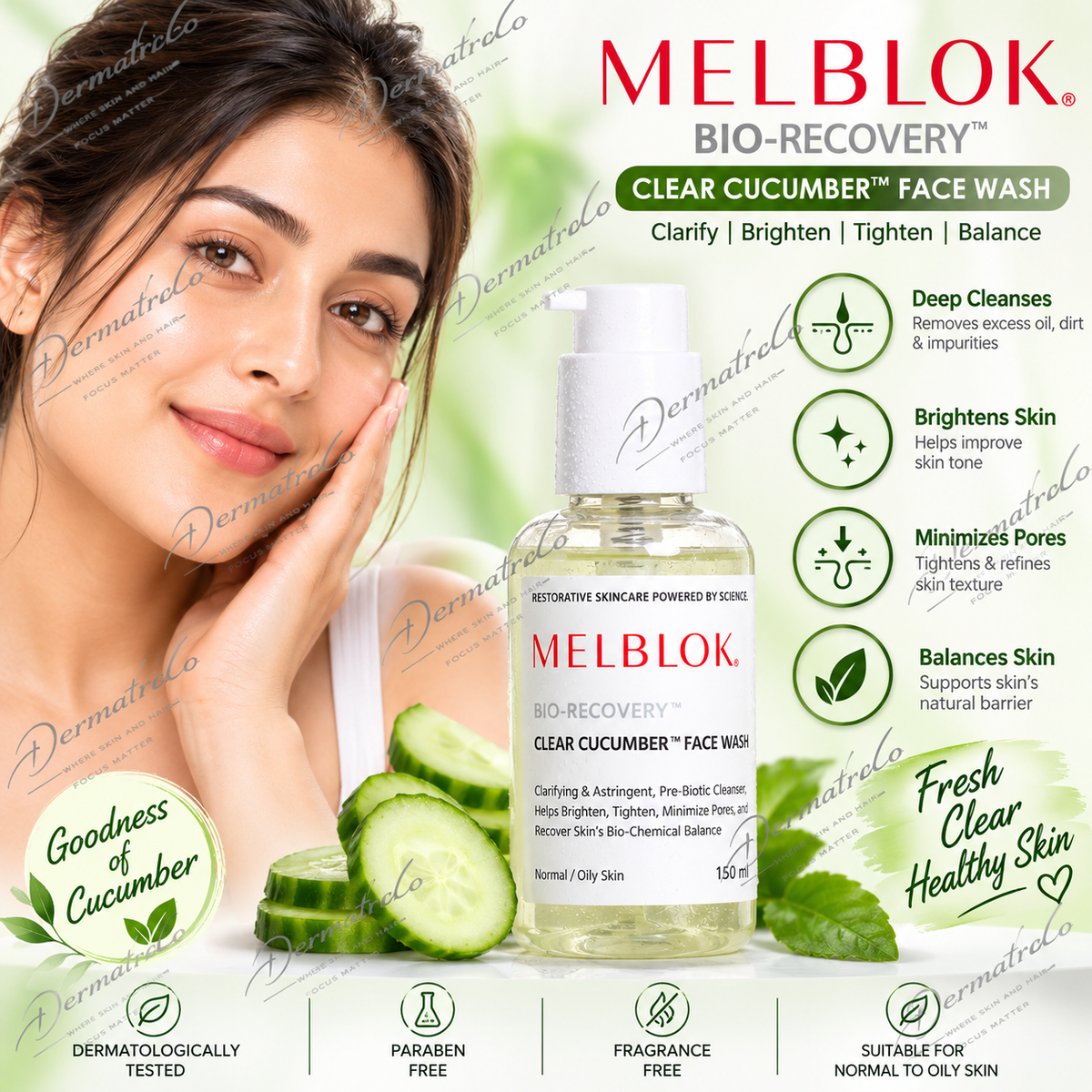 Melblok Bio-Recovery Clear Cucumber Face Wash