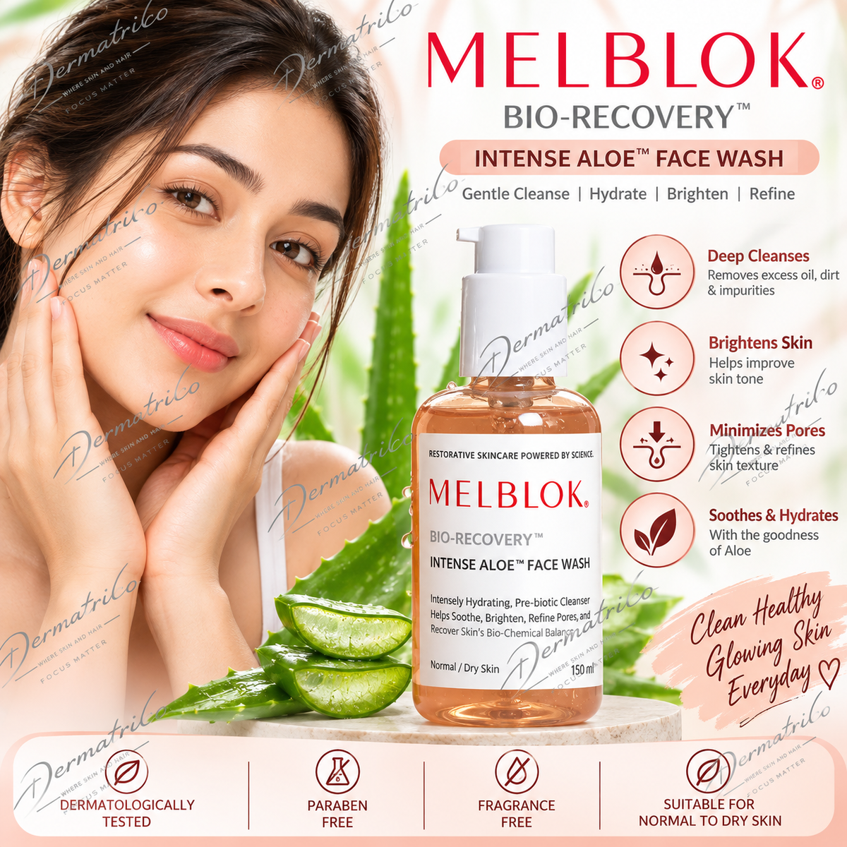 Melblok Bio-Recovery Intense Aloe Face Wash