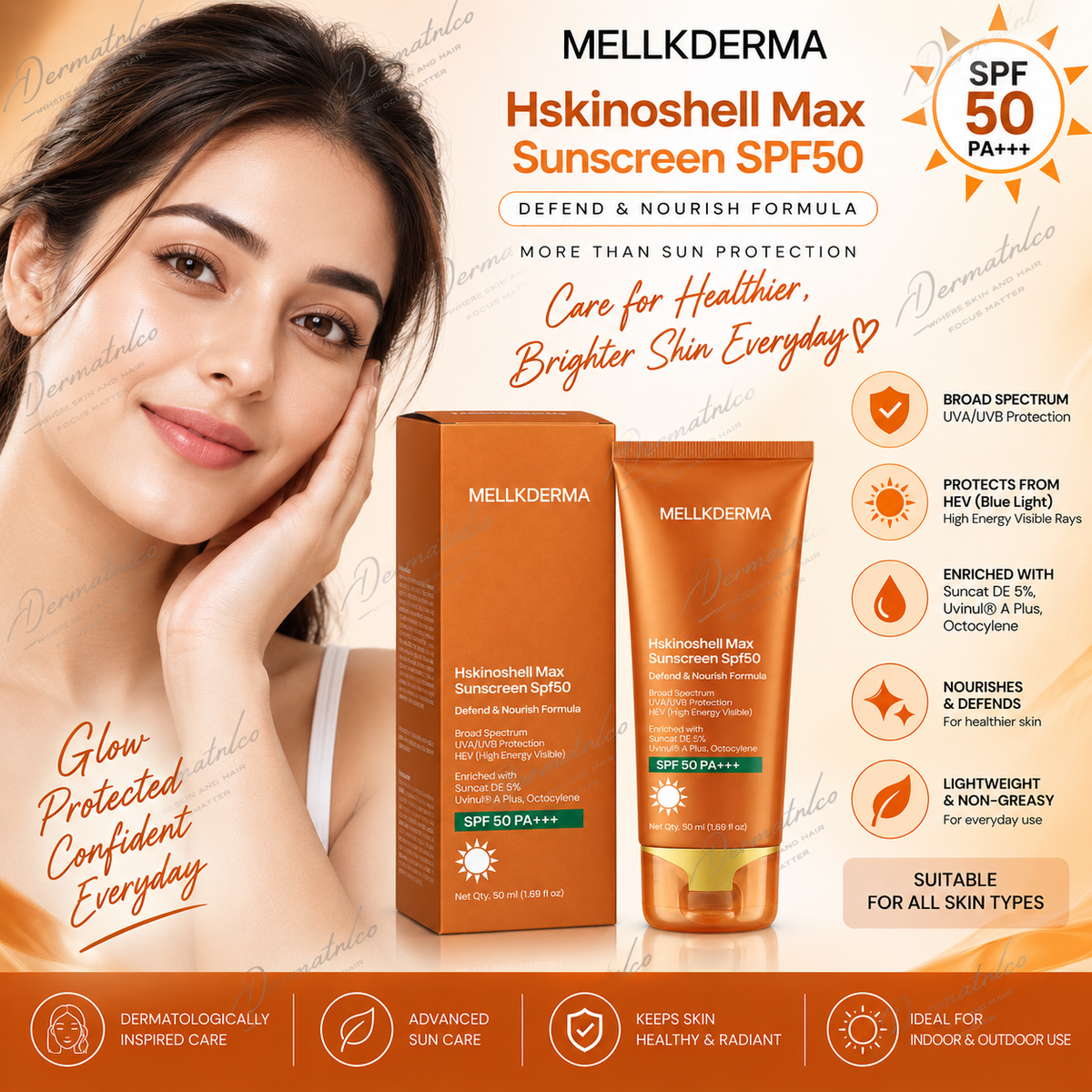 Mellkderma HskinOshell Max Sunscreen SPF 50 PA+++