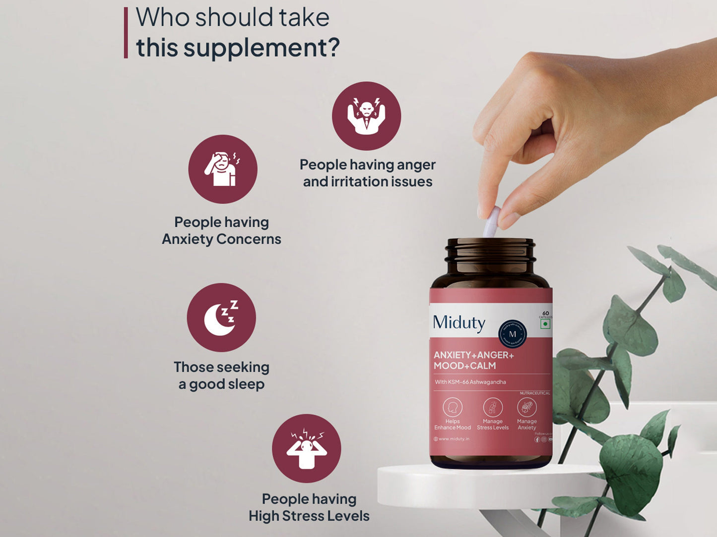 Miduty Anxiety + Anger + Mood + Calm Capsule