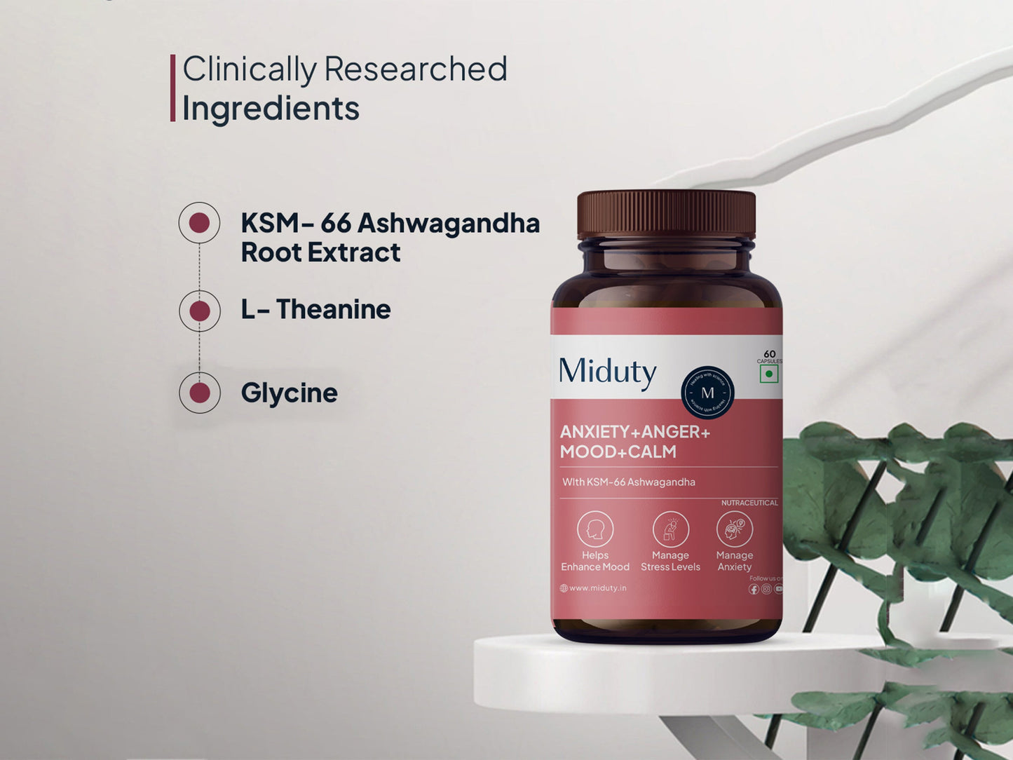 Miduty Anxiety + Anger + Mood + Calm Capsule