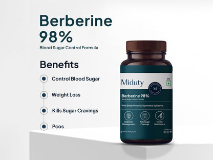 Miduty Berberine 98% Blood Sugar Control Formula Tablet
