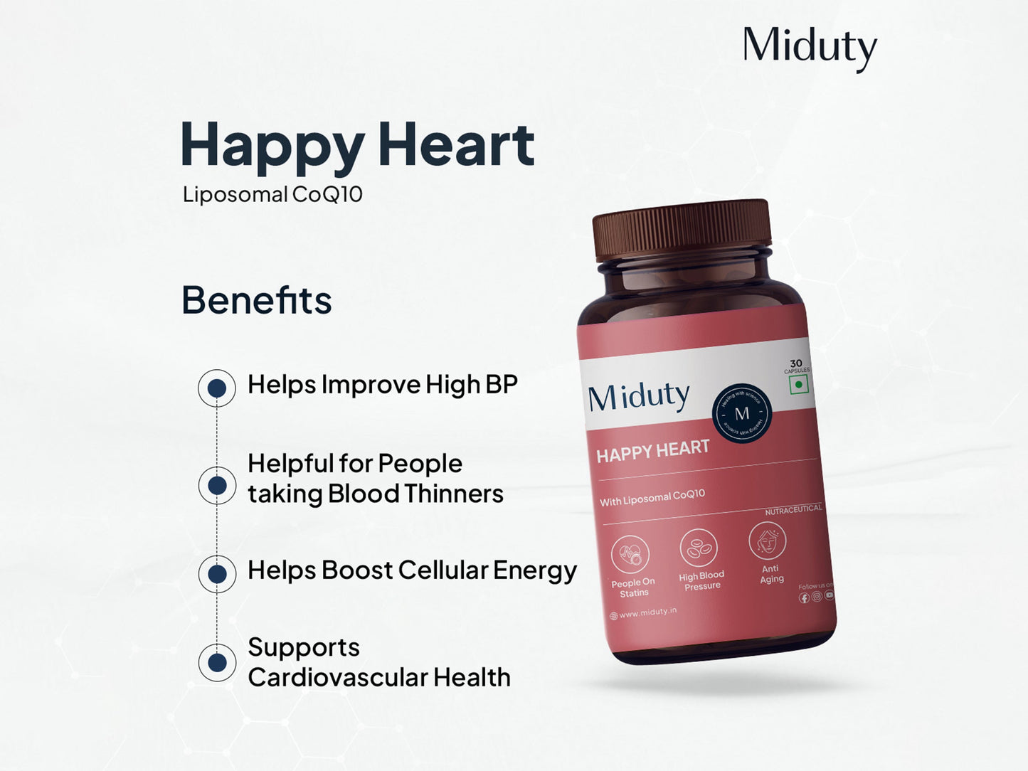 Miduty Happy Heart With Liposomal CoQ10 Capsule