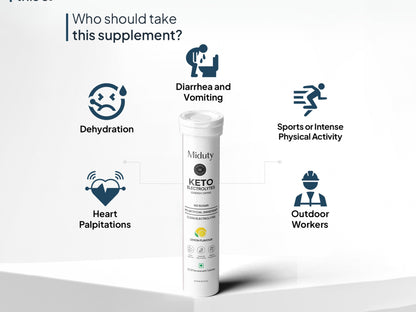 Miduty Keto Electrolytes Energy Drink Effervescent Tablet - Lemon Flavour