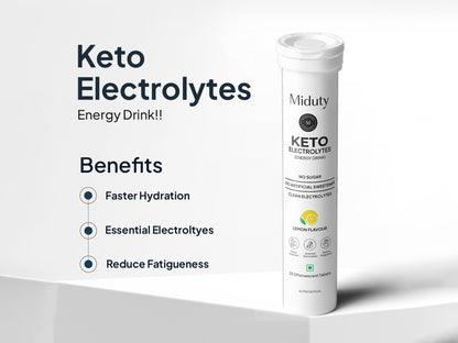 Miduty Keto Electrolytes Energy Drink Effervescent Tablet - Lemon Flavour