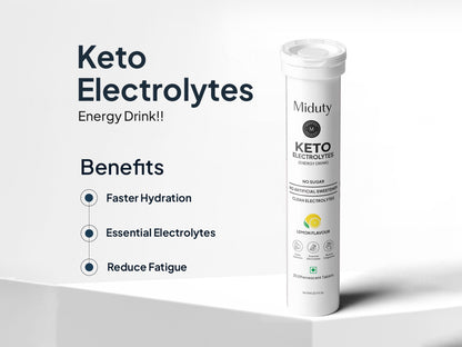 Miduty Keto Electrolytes Energy Drink Effervescent Tablet - Lemon Flavour