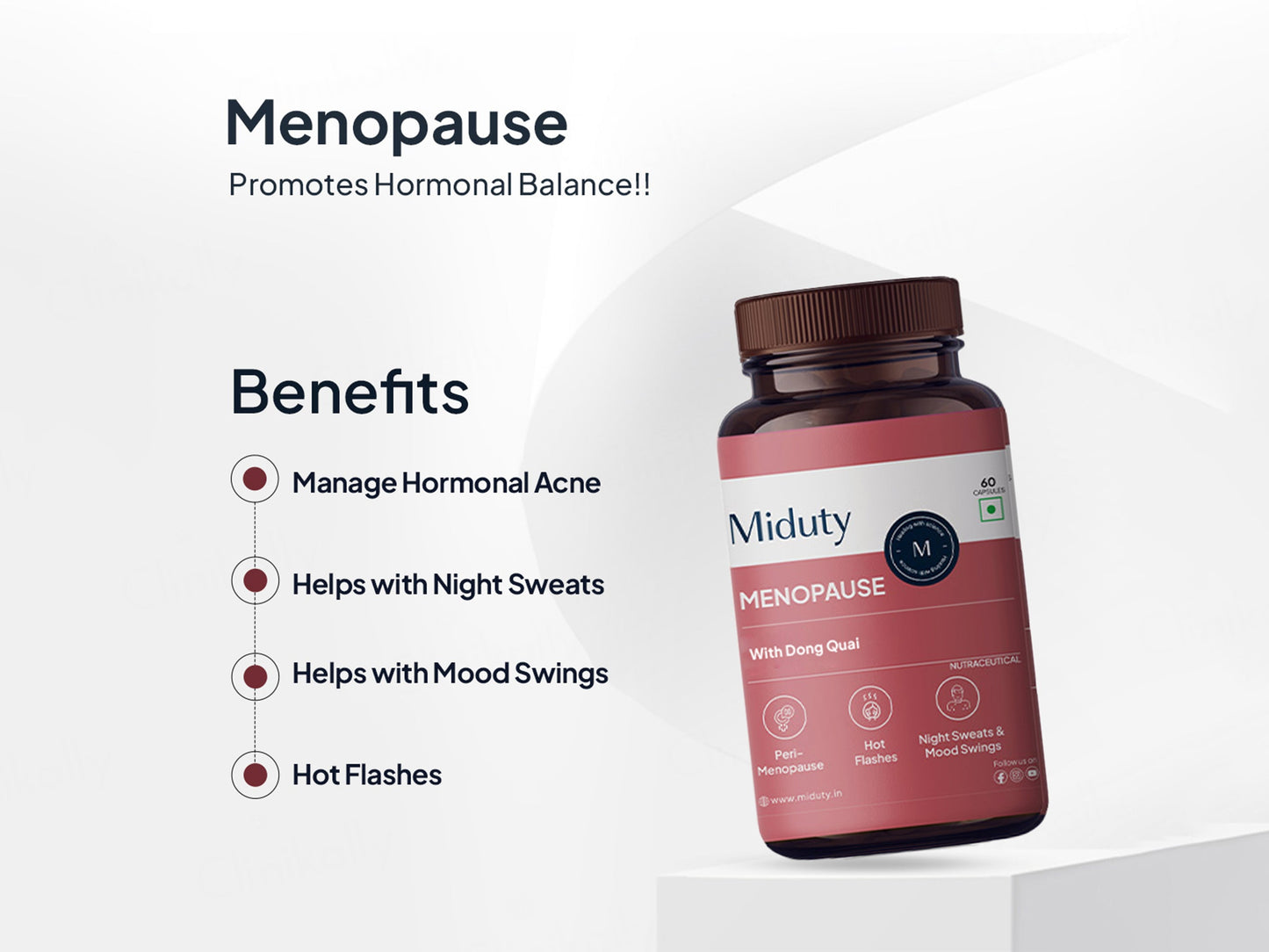 Miduty Menopause Dong Qual, Maca Root & Chasteberry Extract Capsule