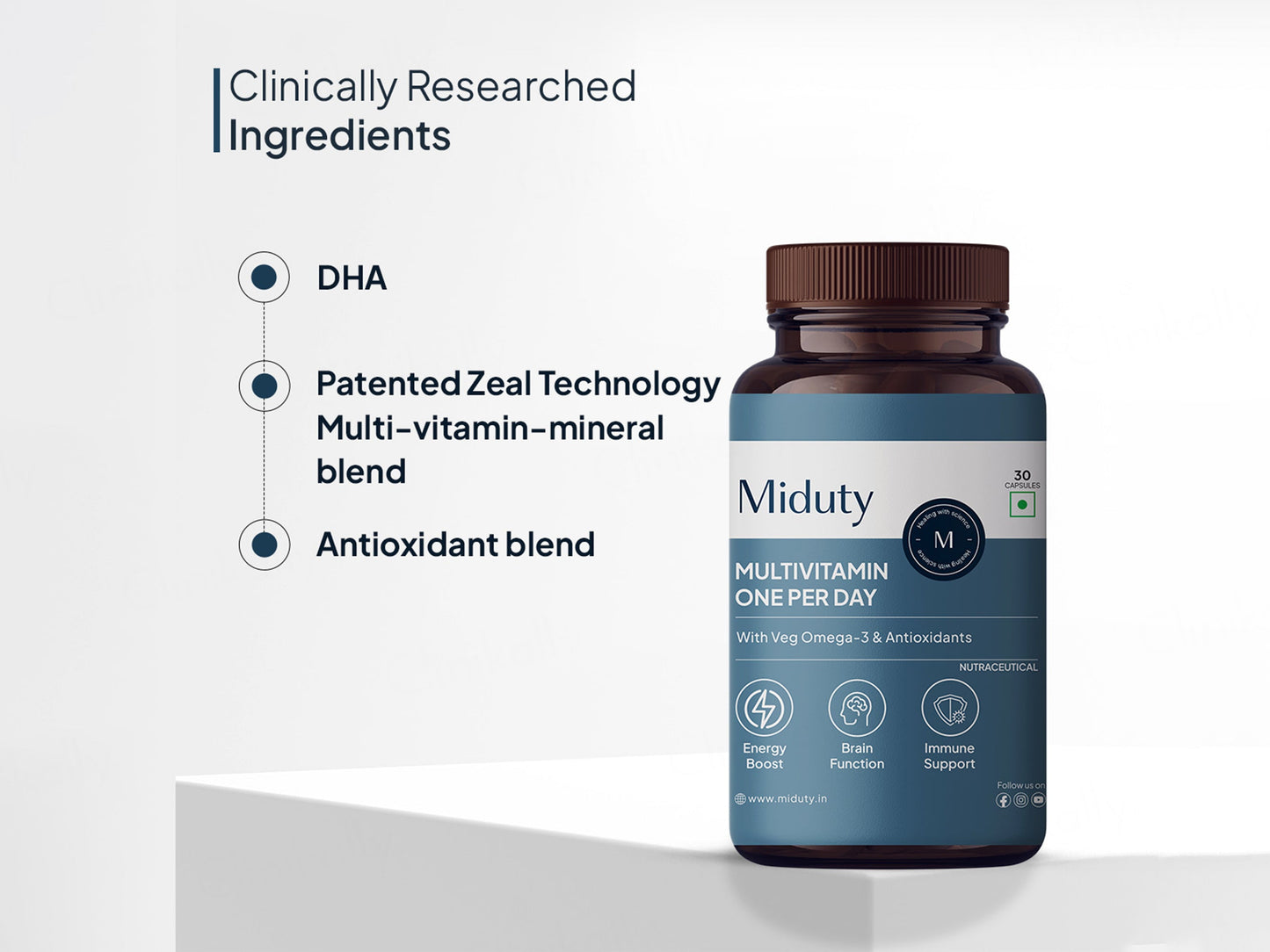 Miduty Multivitamin One Per Day With Veg Omega-3 & Antioxidants Capsule