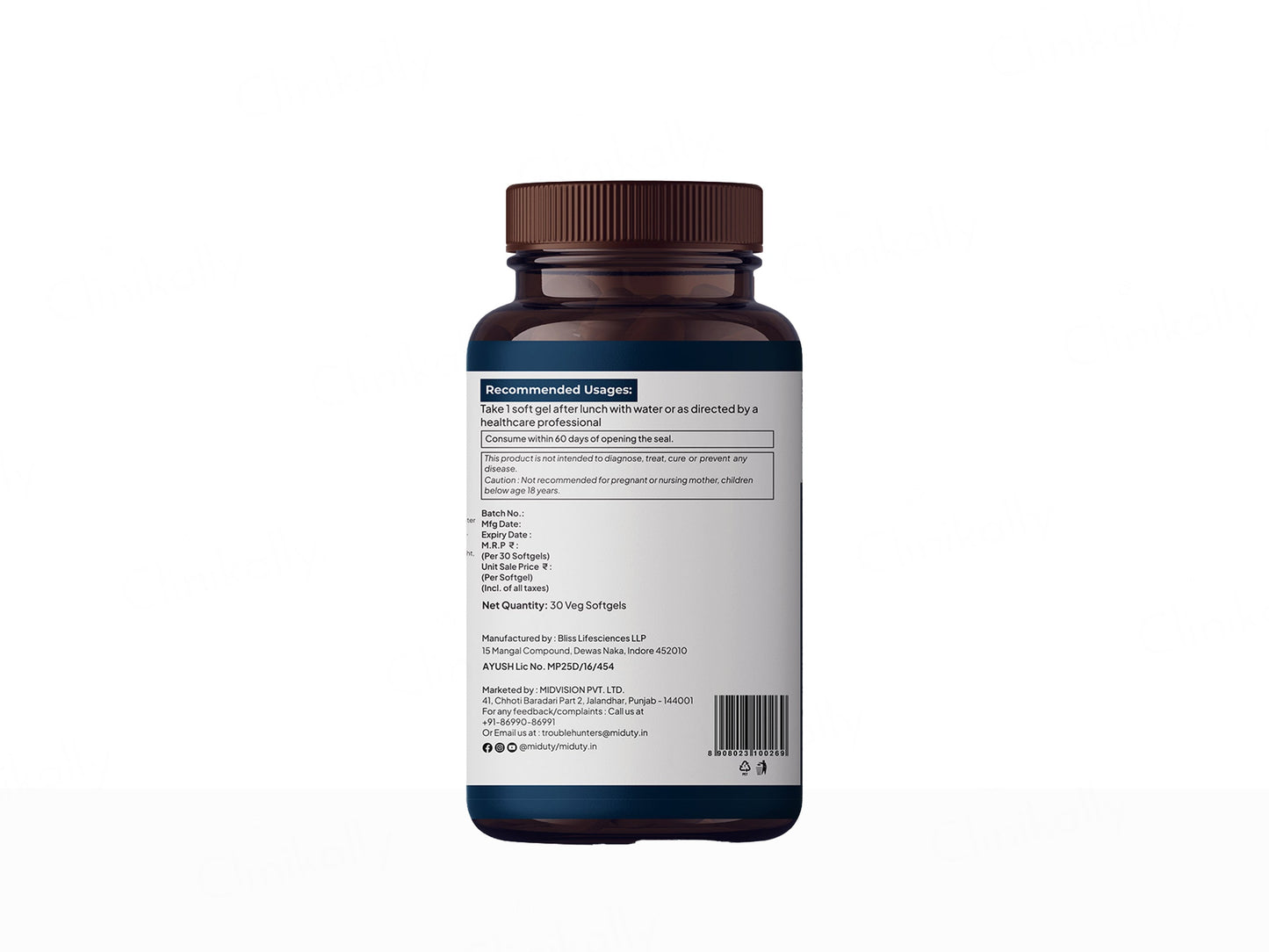Miduty Pure & Natural Vitamin E Veg Softgel Capsule