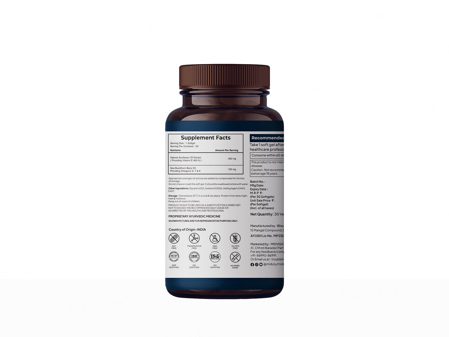 Miduty Pure & Natural Vitamin E Veg Softgel Capsule