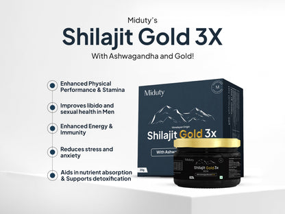 Miduty Shilajit Gold 3x Resin With Ashwagandha And Gold