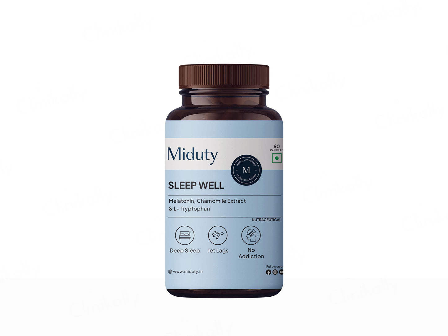 Miduty Sleep Well Melatonin, Chamomile Extract & L-Tryptophan Capsule
