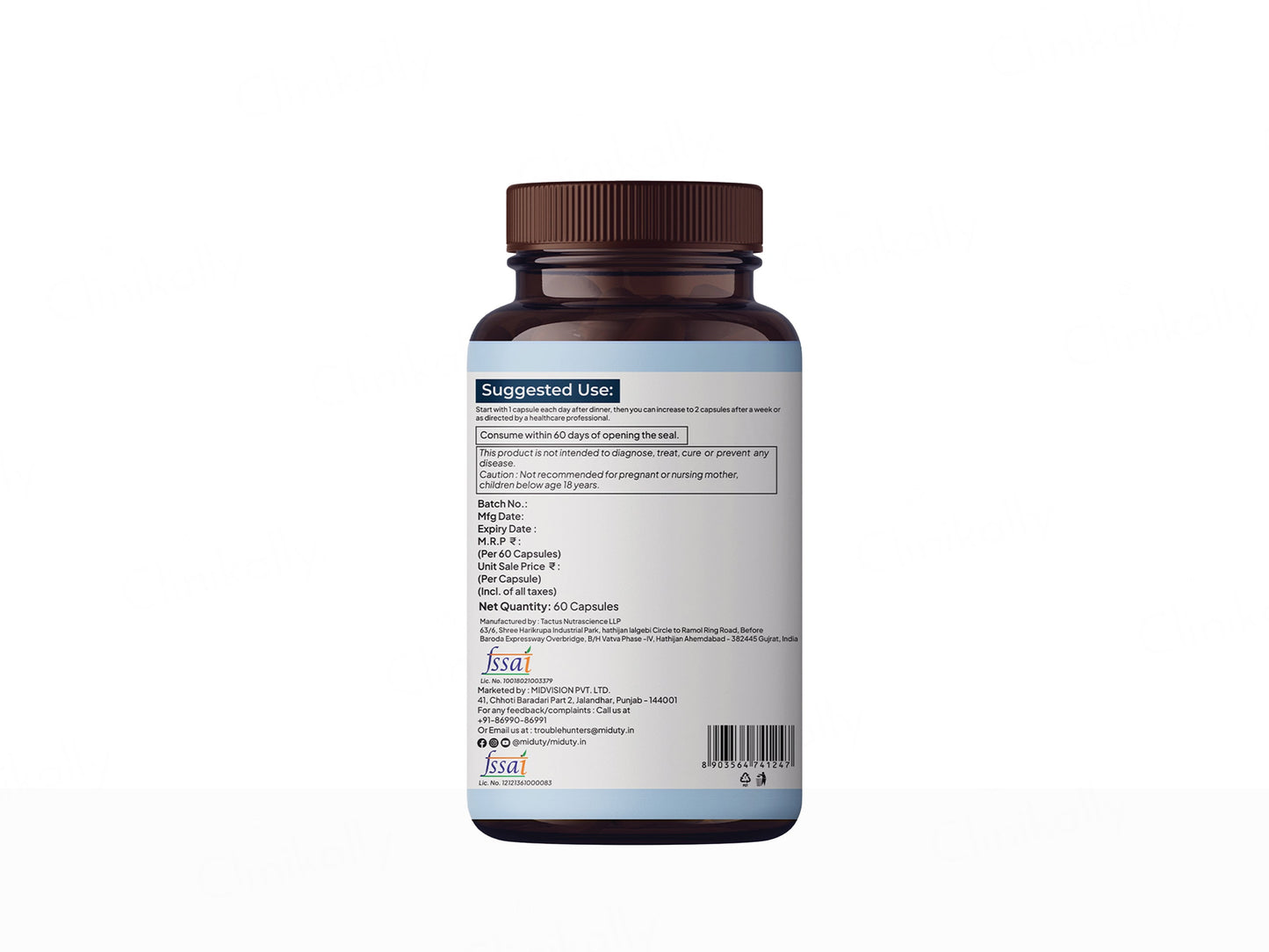 Miduty Sleep Well Melatonin, Chamomile Extract & L-Tryptophan Capsule