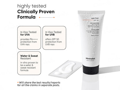 Minimalist Light Fluid Face Sunscreen SPF 50 PA++++