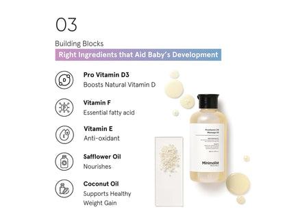 Minimalist Pediatrics Provitamin D3 Baby Massage Oil