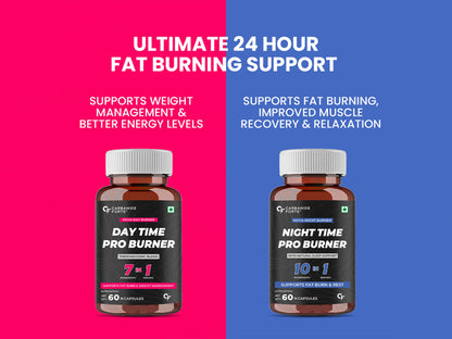 Carbamide Forte Night Time & Day Time Pro Fat Burner Capsule Kit Combo Pack