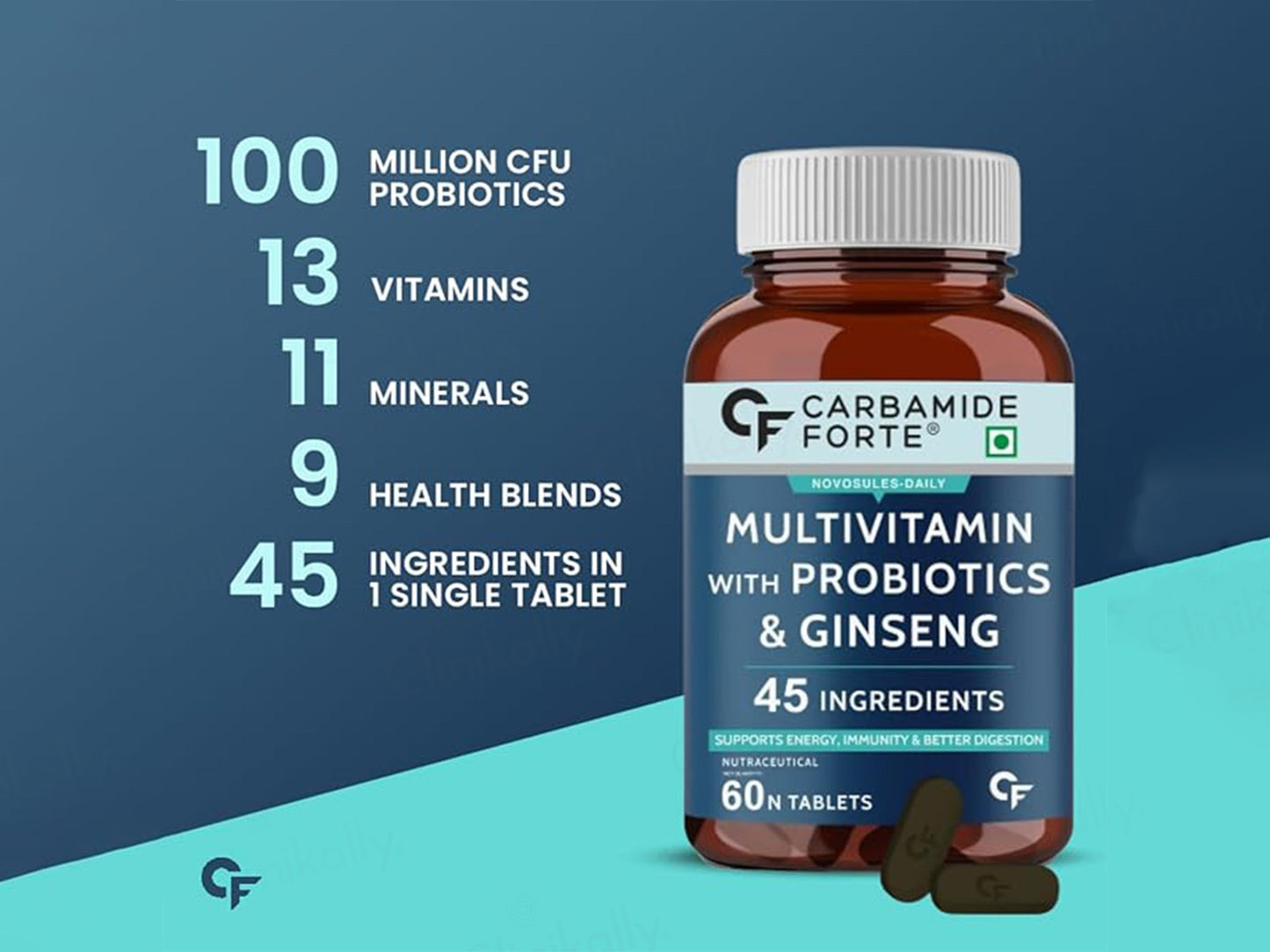 Carbamide Forte Multivitamin With Probiotics & Ginseng Tablet