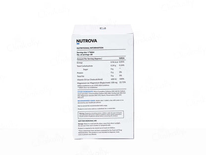 Nutrova Magnesium + D3 Health Supplement Tablet