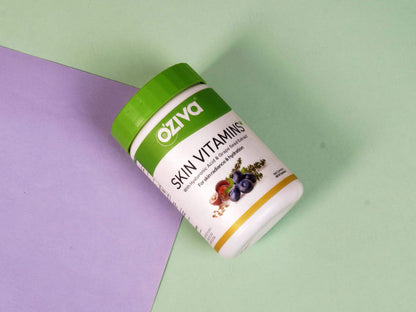 OZiva Skin Vitamins With Hyaluronic Acid and Grape Seed Extract Capsule