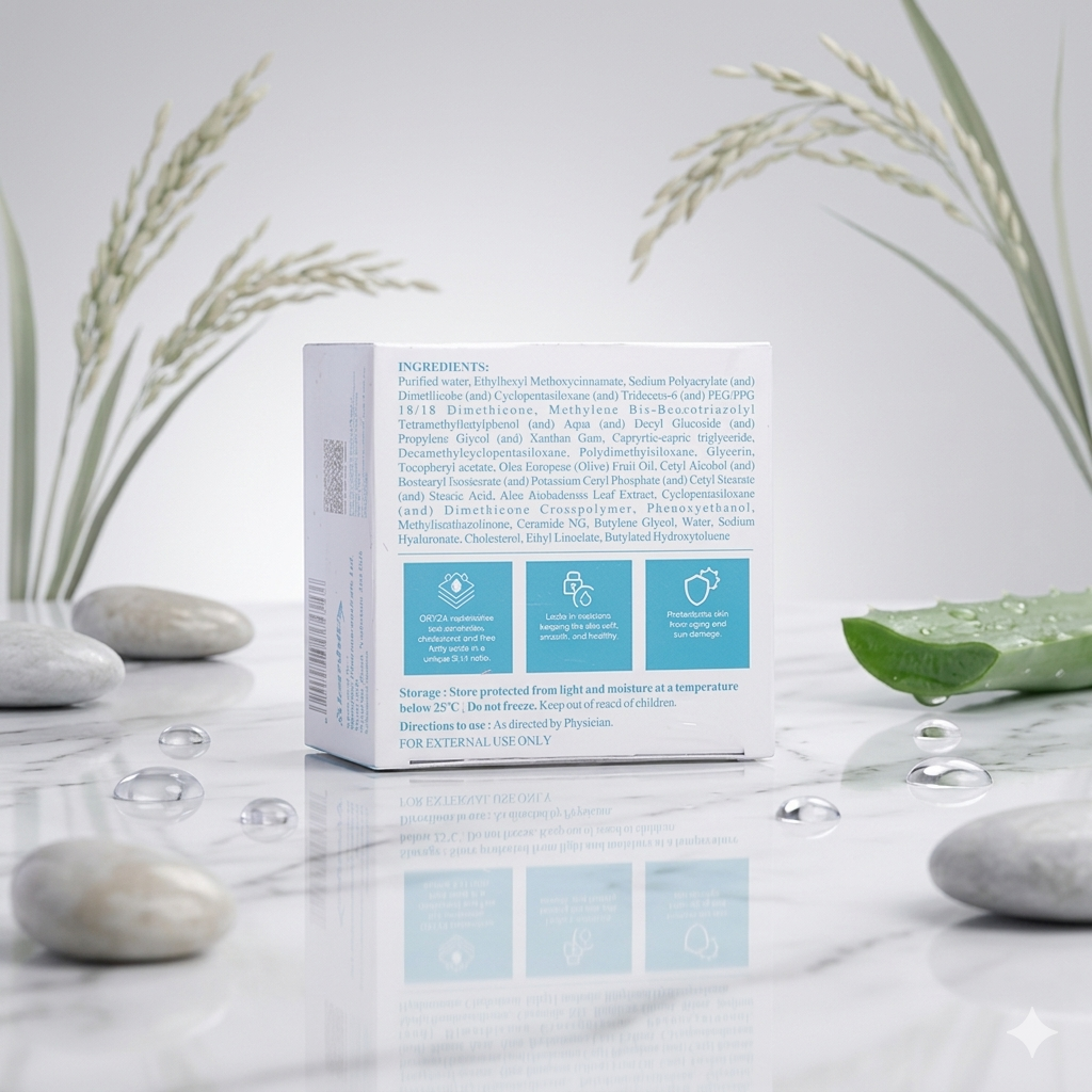 Oryza Skin Moisturiser Cream for Combination and Dry Skin