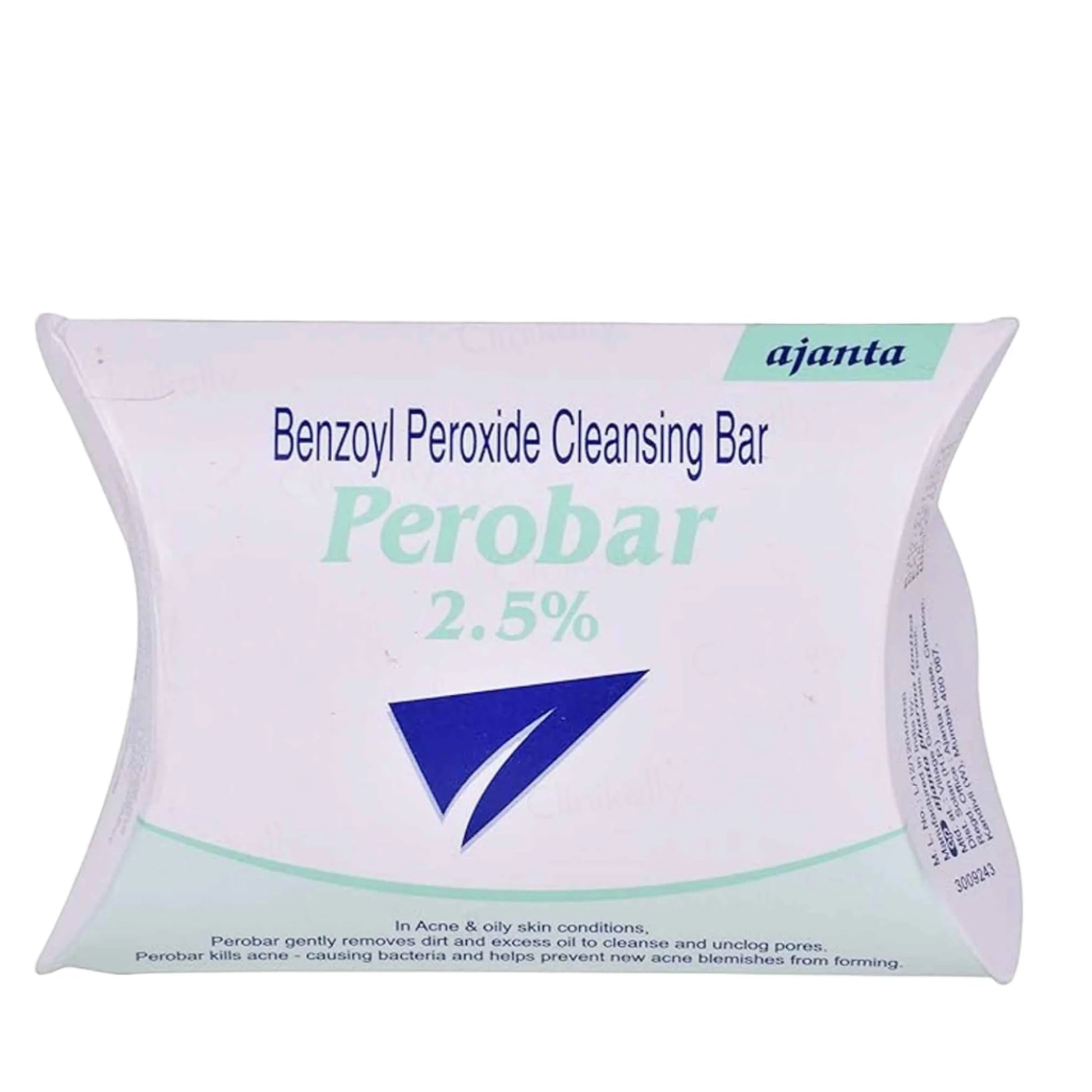 Benzoyl Peroxide Cleansing Bar packaging with 'ajanta' branding on a white background
