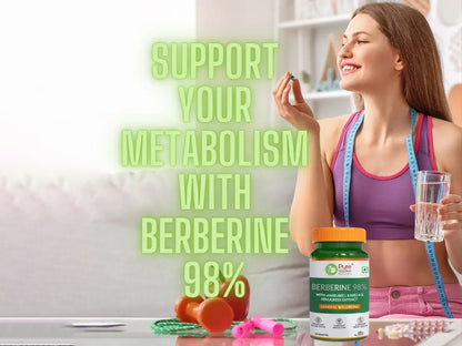 Pure Nutrition Berberine 98% With Jambubeej, Karela & Fenugreek Extract Veg Tablet