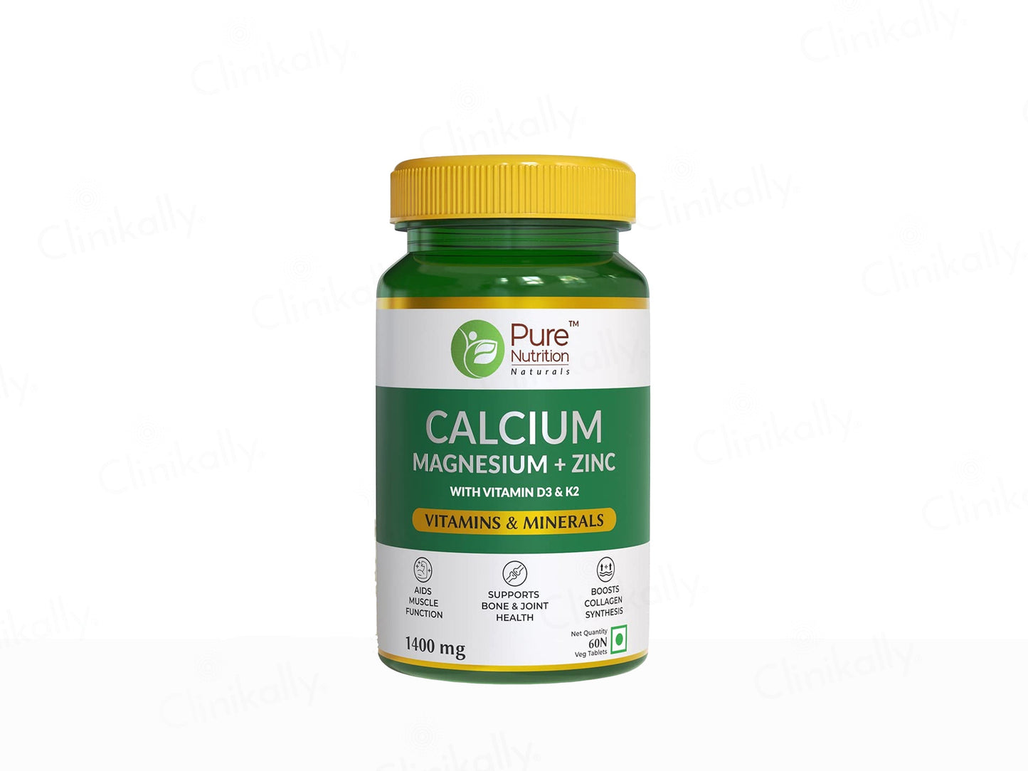Pure Nutrition Calcium, Magnesium + Zinc With Vitamin D3 & K2 Veg Tablet