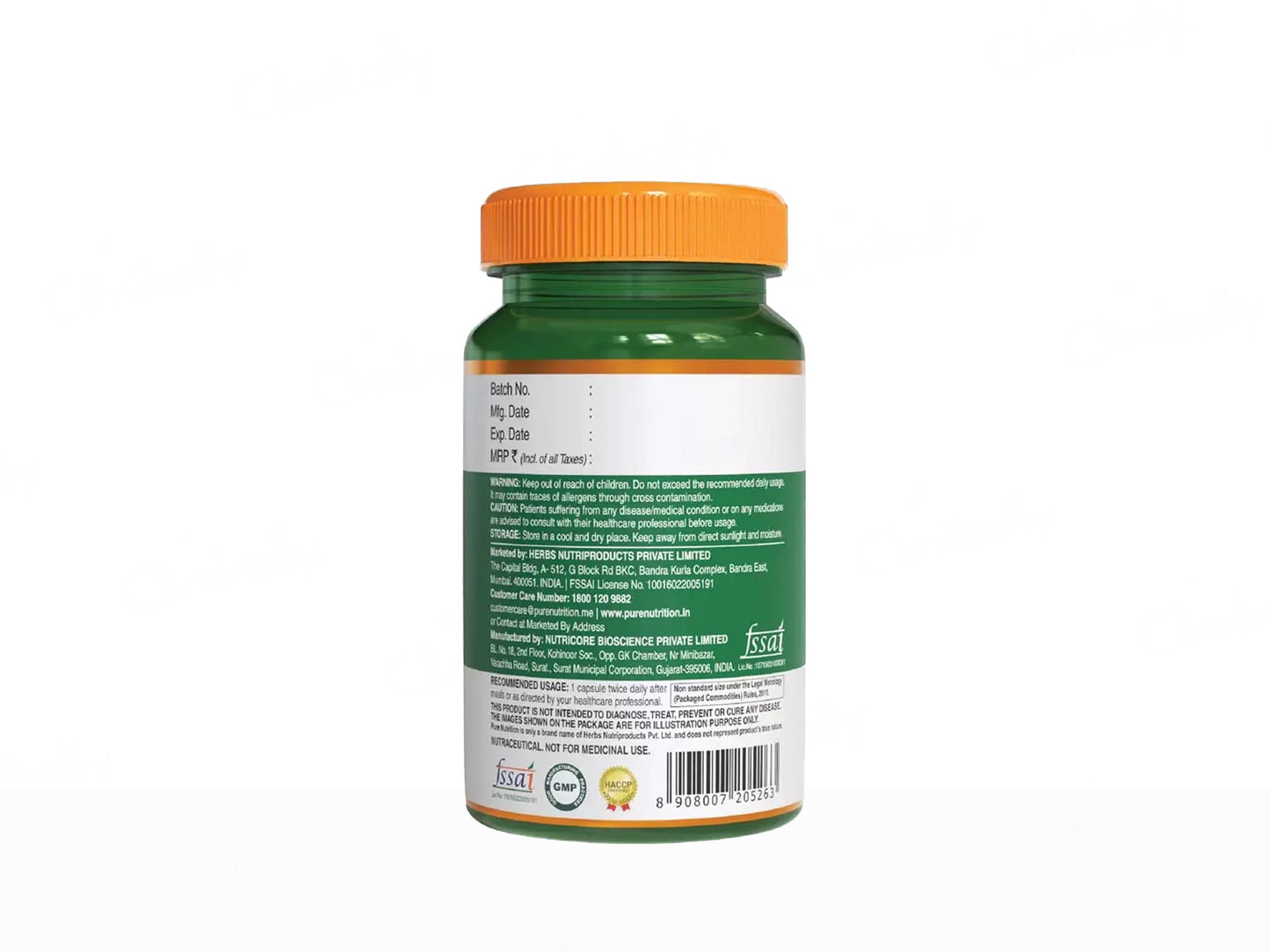 Pure Nutrition Kidney Detox Turmeric & Vitamin C Veg Capsule