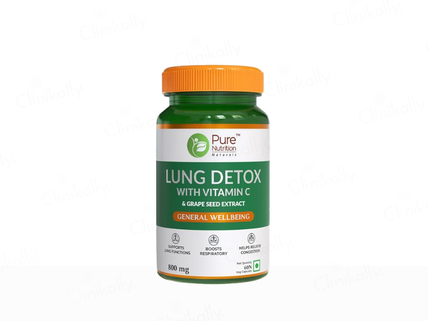 Pure Nutrition Lung Detox With Vitamin C & Grape Seed Extract Veg Capsule