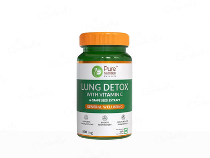 Pure Nutrition Lung Detox With Vitamin C & Grape Seed Extract Veg Capsule