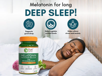 Pure Nutrition Melatonin 5mg With Valeriana Wallichii Veg Tablet