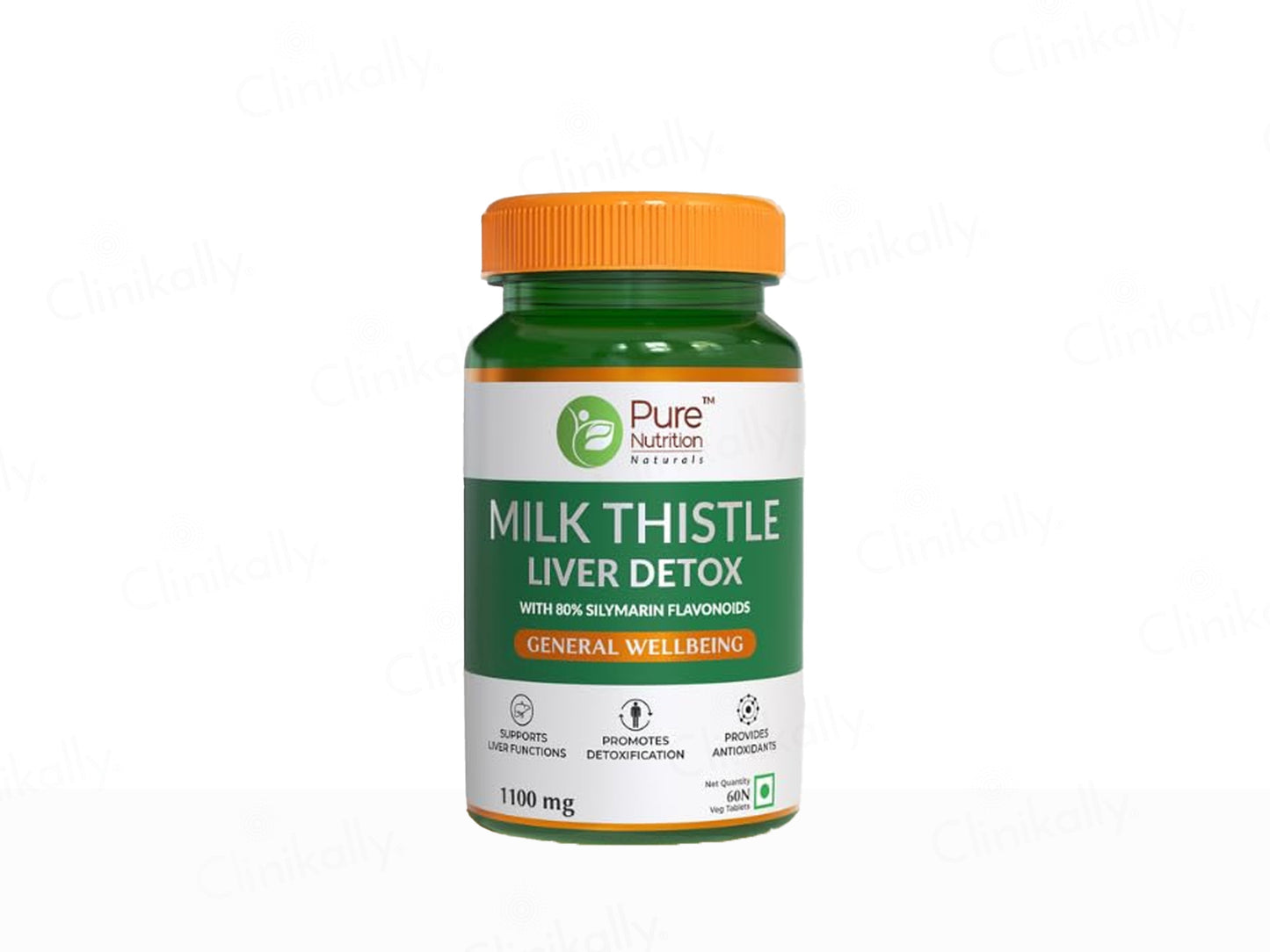 Pure Nutrition Milk Thistle Liver Detox With 80% Silymarin Flavonoids Veg Tablet