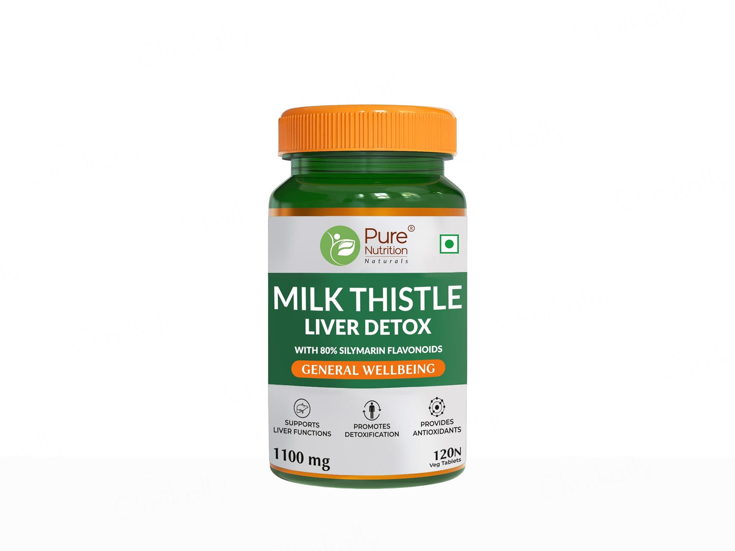 Pure Nutrition Milk Thistle Liver Detox With 80% Silymarin Flavonoids Veg Tablet