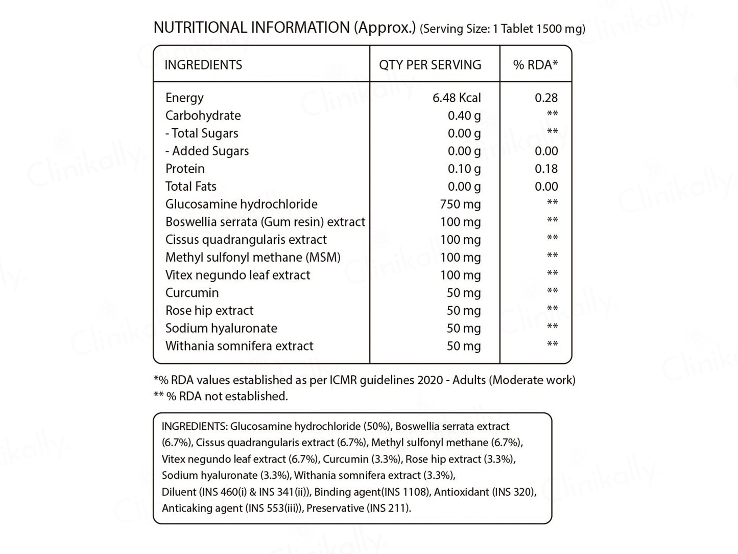 Pure Nutrition Vegan Glucosamine With MSM Veg Tablet