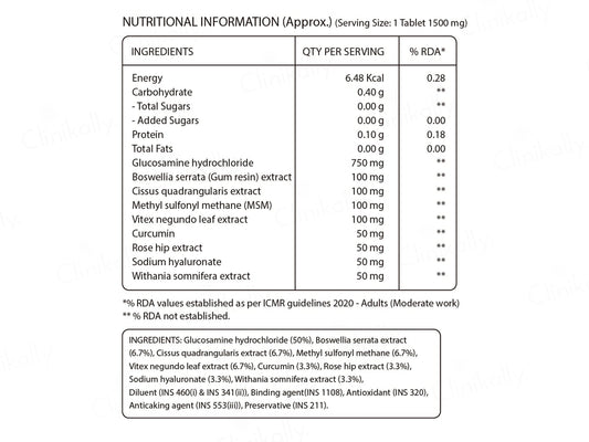 Pure Nutrition Vegan Glucosamine With MSM Veg Tablet