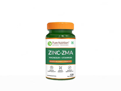 Pure Nutrition Zinc-ZMA, Magnesium + Vitamin B6 Veg Tablet